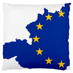 European Union Flag Map Of Austria Large Cushion Case (one Side) by abbeyz71