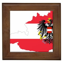 Flag Map Of Austria  Framed Tiles by abbeyz71