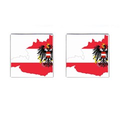 Flag Map Of Austria  Cufflinks (square) by abbeyz71