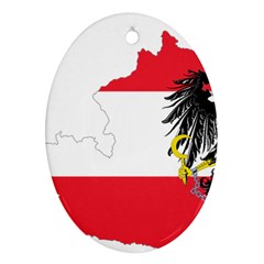 Flag Map Of Austria  Oval Ornament (two Sides) by abbeyz71