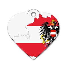 Flag Map Of Austria  Dog Tag Heart (two Sides)