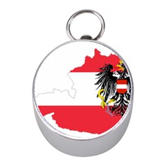 Flag Map Of Austria  Mini Silver Compasses by abbeyz71