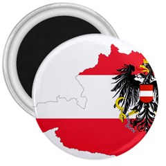 Flag Map Of Austria  3  Magnets by abbeyz71