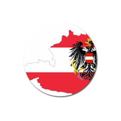 Flag Map Of Austria  Magnet 3  (round) by abbeyz71