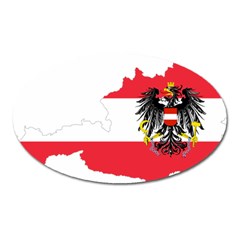 Flag Map Of Austria  Oval Magnet by abbeyz71