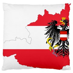 Flag Map Of Austria  Large Flano Cushion Case (one Side) by abbeyz71