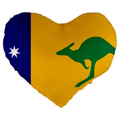 Proposed All Australian Flag Large 19  Premium Flano Heart Shape Cushions by abbeyz71