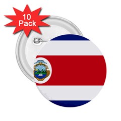 National Flag Of Costa Rica 2 25  Buttons (10 Pack)  by abbeyz71