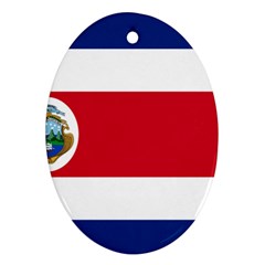 National Flag Of Costa Rica Oval Ornament (two Sides)