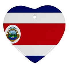 National Flag Of Costa Rica Heart Ornament (two Sides)