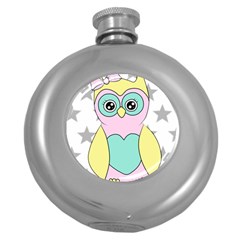 Sowa Child Owls Animals Round Hip Flask (5 Oz) by Sapixe