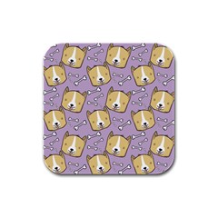 Corgi Pattern Rubber Square Coaster (4 Pack)  by Sapixe