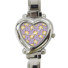 Corgi Pattern Heart Italian Charm Watch