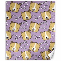 Corgi Pattern Canvas 8  X 10 