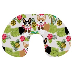 Corgis Hula Pattern Travel Neck Pillow by Sapixe