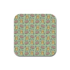 Hamster Pattern Rubber Square Coaster (4 Pack) 