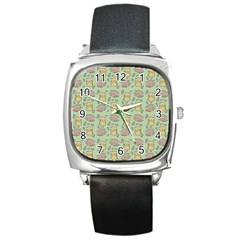 Hamster Pattern Square Metal Watch by Sapixe