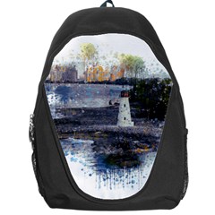 Lighthouse Art Sea Ocean Vintage Backpack Bag by Sapixe