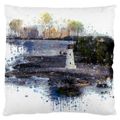 Lighthouse Art Sea Ocean Vintage Standard Flano Cushion Case (two Sides) by Sapixe