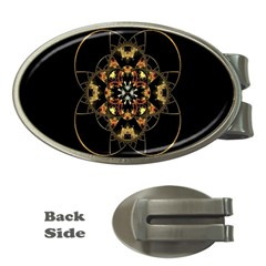 Fractal Stained Glass Ornate Money Clips (Oval) 