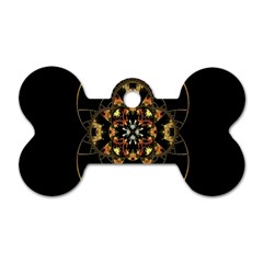 Fractal Stained Glass Ornate Dog Tag Bone (Two Sides)