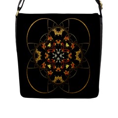 Fractal Stained Glass Ornate Flap Closure Messenger Bag (L)