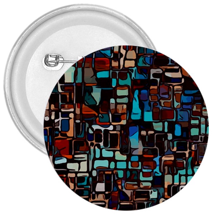 Stained Glass Mosaic Abstract 3  Buttons