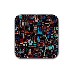 Stained Glass Mosaic Abstract Rubber Coaster (square) 