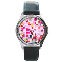 The Framework Paintings Square Round Metal Watch