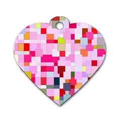 The Framework Paintings Square Dog Tag Heart (two Sides)
