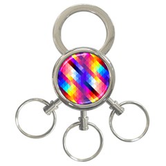 Abstract Background Colorful Pattern 3-Ring Key Chain