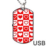 Background Card Checker Chequered Dog Tag USB Flash (Two Sides) Front