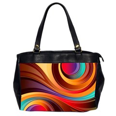 Abstract Colorful Background Wavy Oversize Office Handbag (2 Sides)