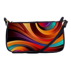 Abstract Colorful Background Wavy Shoulder Clutch Bag