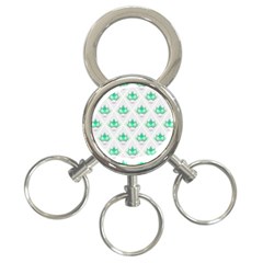 Plant Pattern Green Leaf Flora 3-ring Key Chain by Sapixe