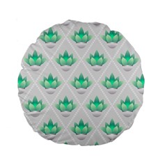 Plant Pattern Green Leaf Flora Standard 15  Premium Round Cushions by Sapixe