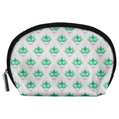 Plant Pattern Green Leaf Flora Accessory Pouch (large) by Sapixe