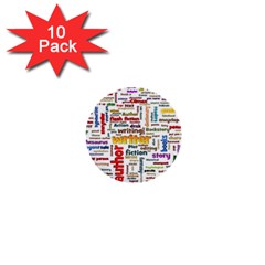 Writing Author Motivation Words 1  Mini Buttons (10 Pack)  by Sapixe