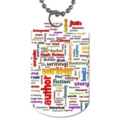 Writing Author Motivation Words Dog Tag (two Sides)