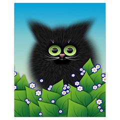 Kitten Black Furry Illustration Drawstring Bag (small) by Sapixe