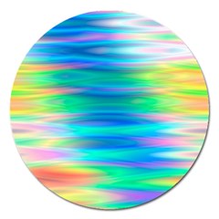 Wave Rainbow Bright Texture Magnet 5  (round)