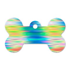 Wave Rainbow Bright Texture Dog Tag Bone (two Sides)