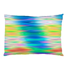 Wave Rainbow Bright Texture Pillow Case by Sapixe