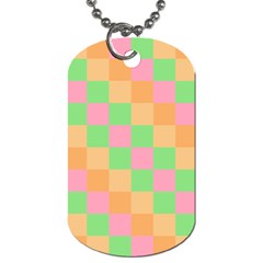 Checkerboard Pastel Squares Dog Tag (Two Sides)