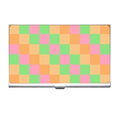 Checkerboard Pastel Squares Business Card Holder