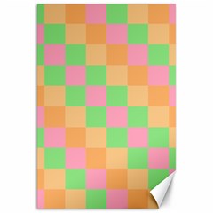 Checkerboard Pastel Squares Canvas 20  x 30 