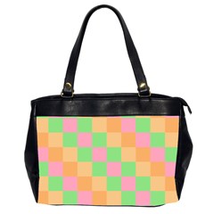 Checkerboard Pastel Squares Oversize Office Handbag (2 Sides)