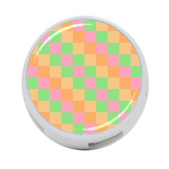 Checkerboard Pastel Squares 4-Port USB Hub (One Side)