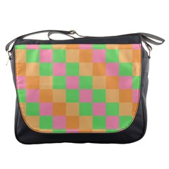 Checkerboard Pastel Squares Messenger Bag