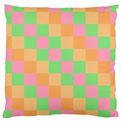 Checkerboard Pastel Squares Large Cushion Case (Two Sides)